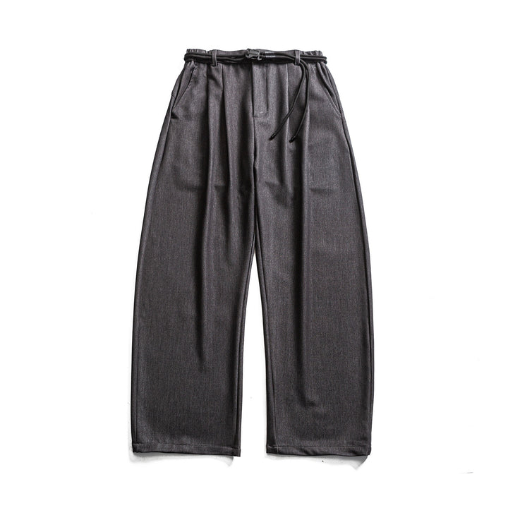 Damen Weite hochtaillierte Jeanshose mit Bundfalten, Kordelgürtel und Culotte-Schnitt Drune