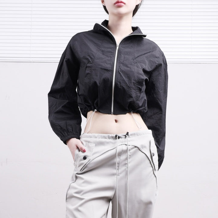 Damen luftige Cropped Windjacke Drune