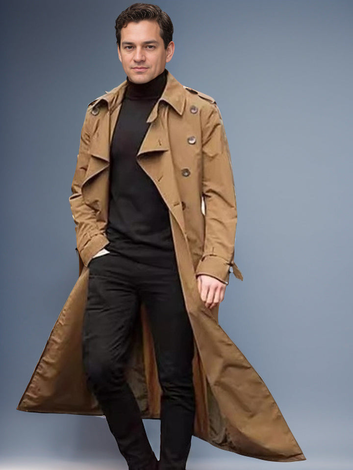 Herren Langer Trenchcoat Drune