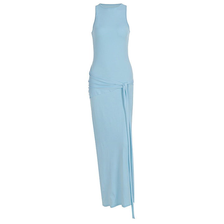 Damen Maxikleid mit fesselndem Drapierungsdesign und elegantem Schlitz Drune