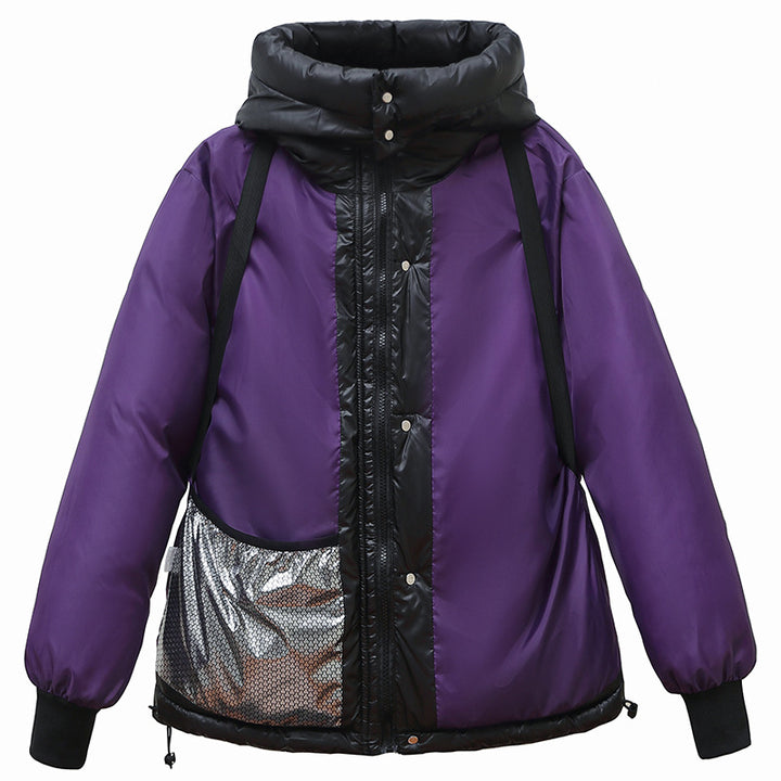 Damen Daunenjacke mit Kapuze und praktischem Reißverschluss Drune
