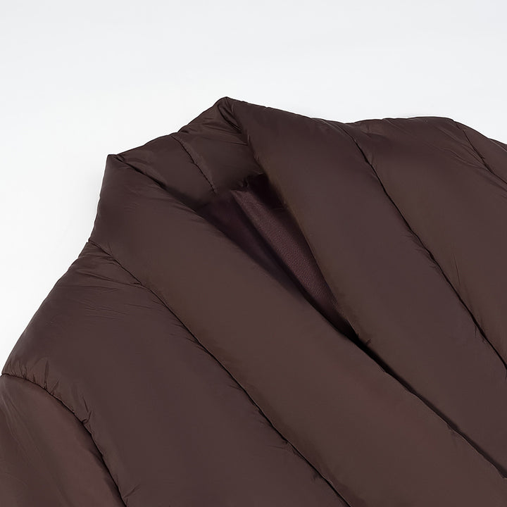 Damen gesteppte Taillengürtel-Steppjacke mit Schalkragen Drune