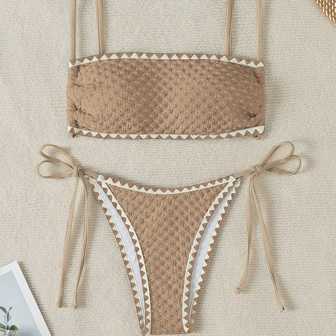 Damen Geripptes Bandeau-Bikinioberteil Drune