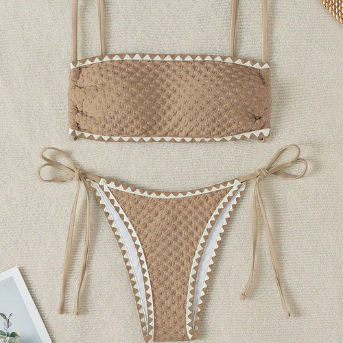 Damen Geripptes Bandeau-Bikinioberteil Drune