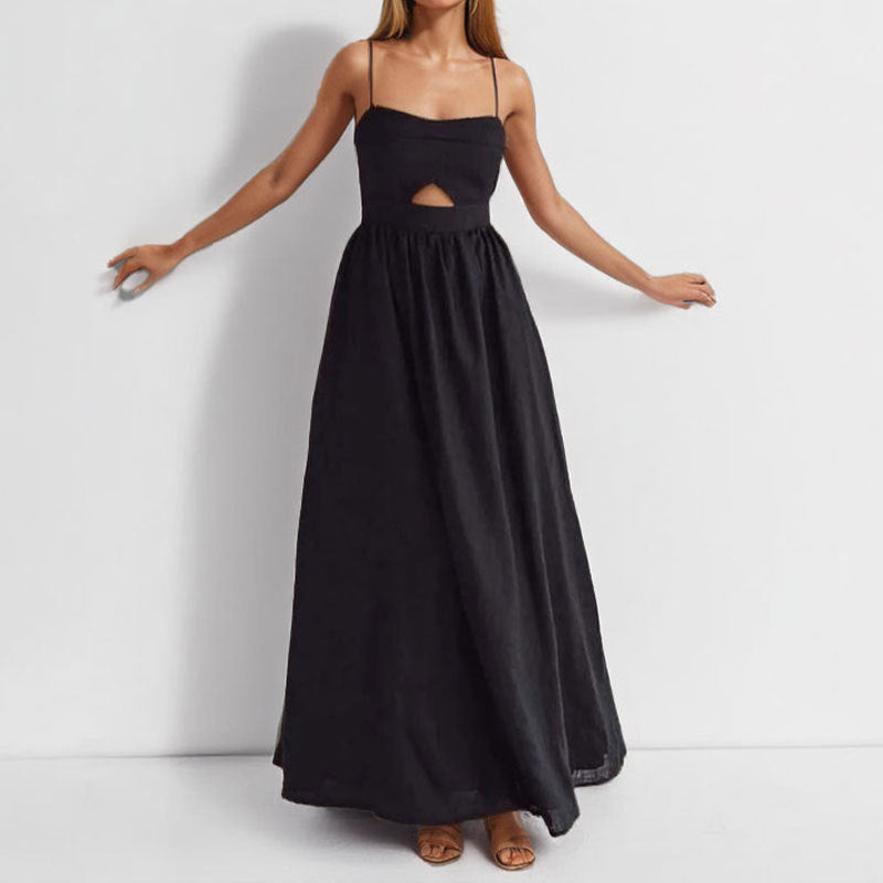 Damen Maxikleid mit schickem Cut-Out-Design und trägerlosem Oberteil Drune