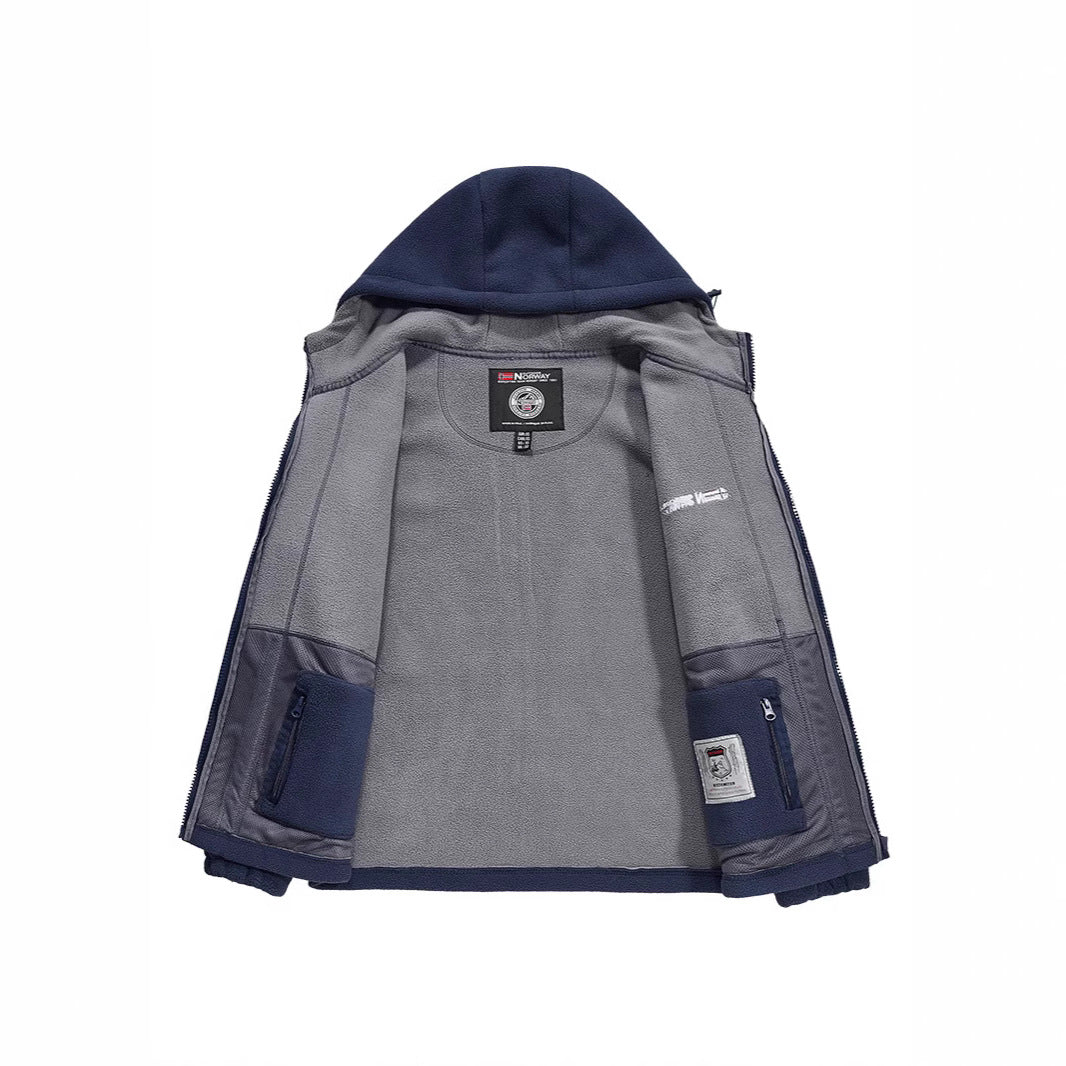 Herren Fleecejacke mit praktischem Halsschutz Drune