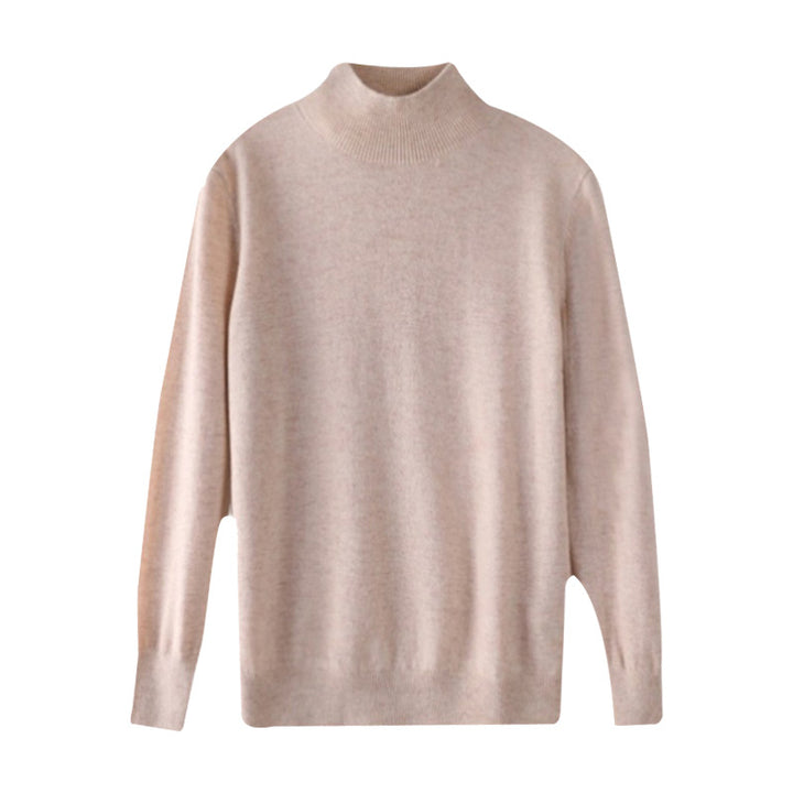 Damen Ultraleichter Mockneck-Pullover aus kaschmirähnlichem Feinstrick mit verlängerter Saumlinie Drune