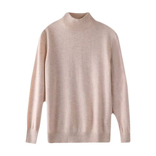 Damen Ultraleichter Mockneck-Pullover aus kaschmirähnlichem Feinstrick mit verlängerter Saumlinie Drune