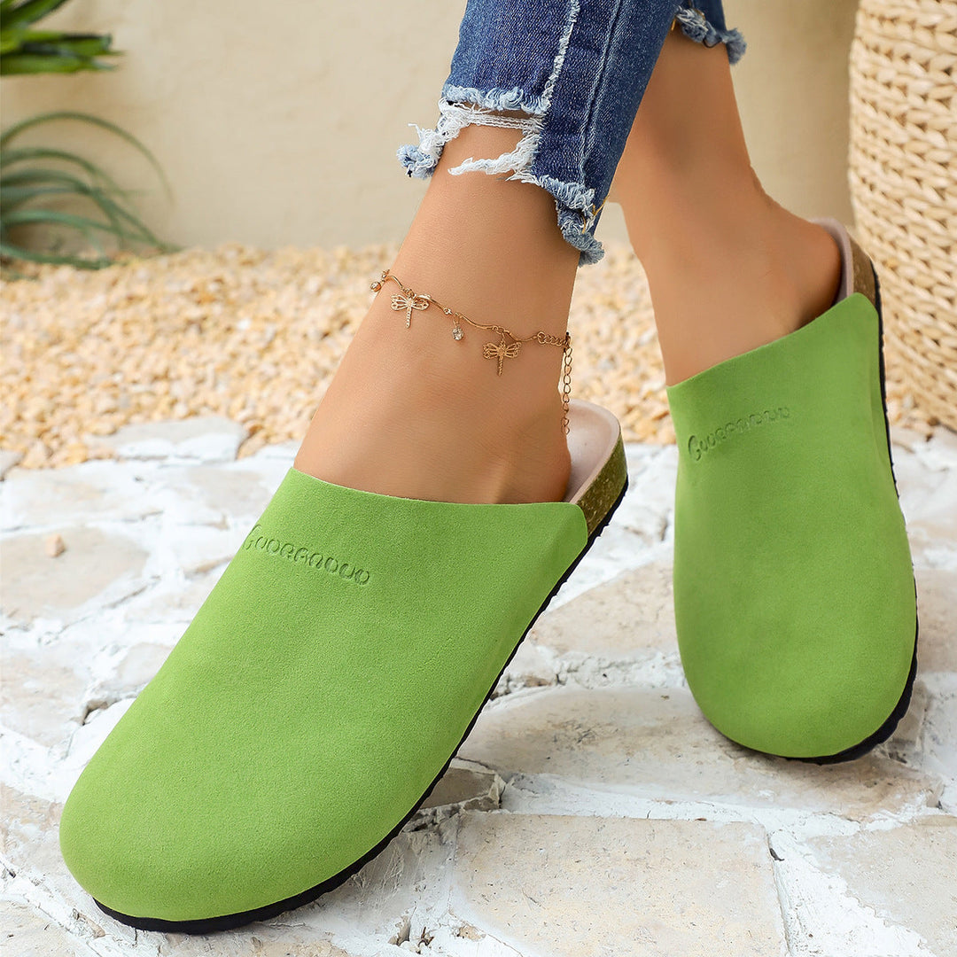 Damen Bequeme Clogs aus weichem Wildleder mit anatomisch geformtem Fußbett Drune