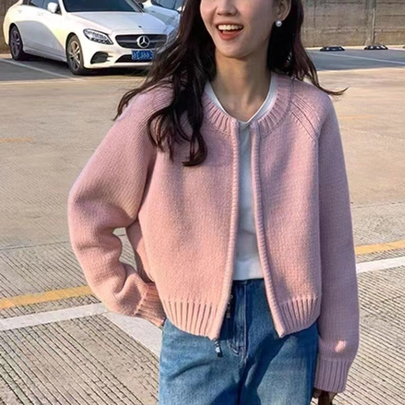 Damen lässige Strickjacke mit lockerer Passform und Ribbing Drune