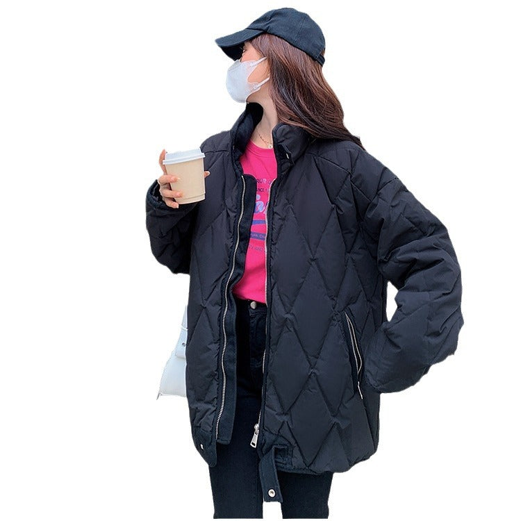 Damen Komfortable gesteppte Winterjacke mit hohem Kragen Drune
