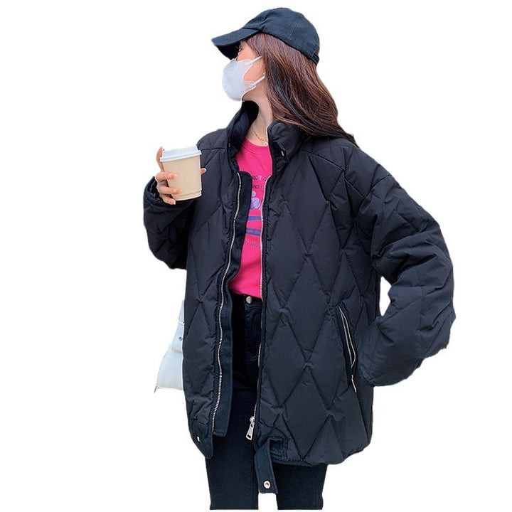 Damen Komfortable gesteppte Winterjacke mit hohem Kragen Drune