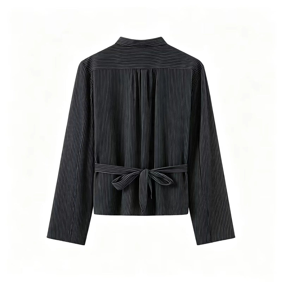 Damen nan taillierte chinesisch inspirierte Jacke mit Stehkragen und Zierknotenverschlüssen Drune