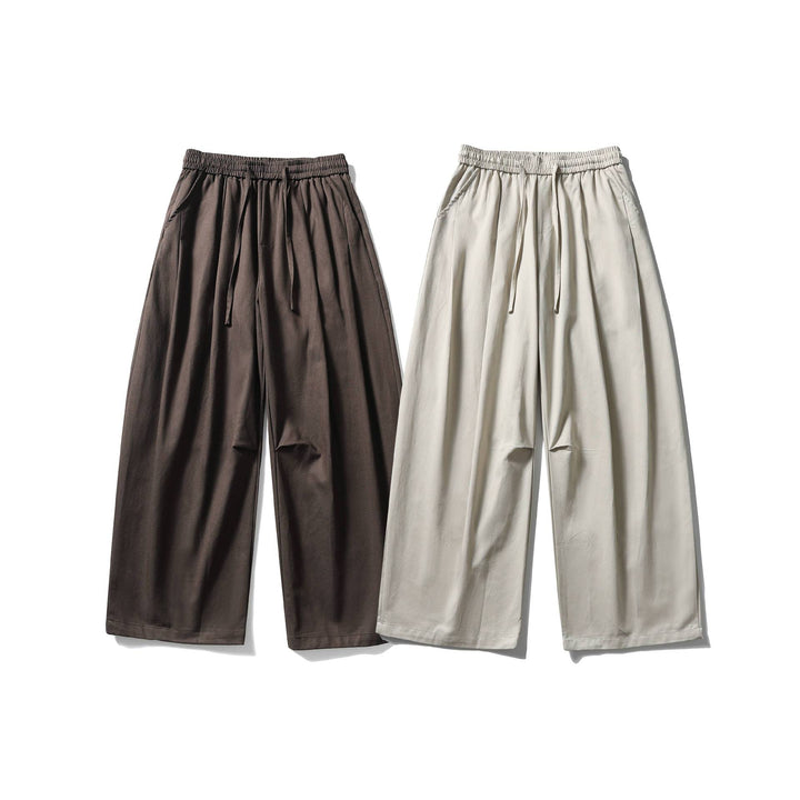 Damen Weite Culotte-Hose mit hohem elastischem Bund und Kordelzug Drune