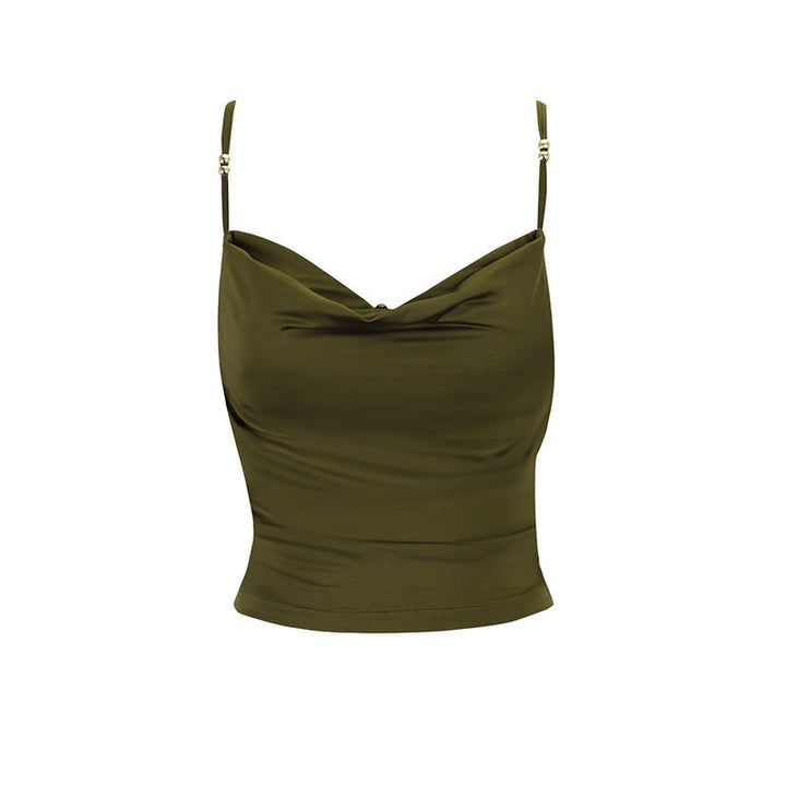 Damen elegantes Cami-Top mit dekorativen Trägern und figurnaher Silhouette Drune