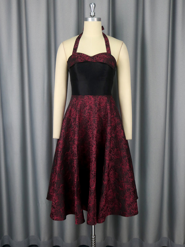Damen Elegantes Cocktailkleid mit floralem Muster und schmeichelndem Taillengürtel Drune