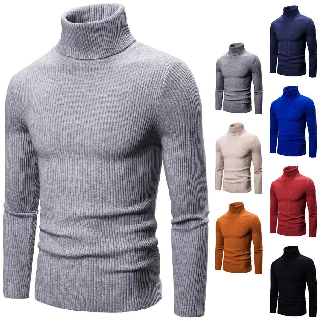 Herren modischer Rollkragenpullover aus feiner Rippstruktur Drune
