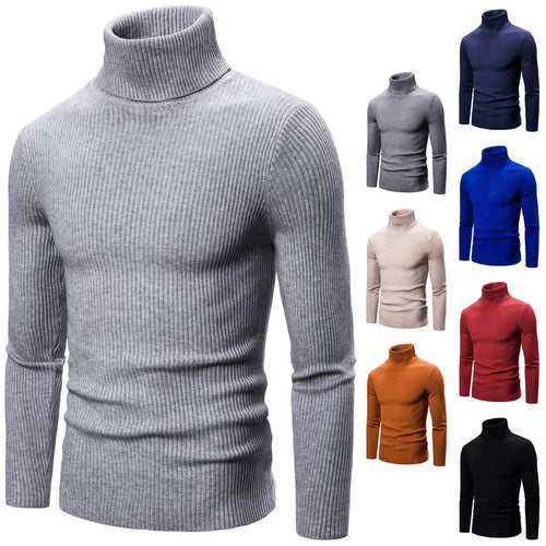 Herren modischer Rollkragenpullover aus feiner Rippstruktur Drune