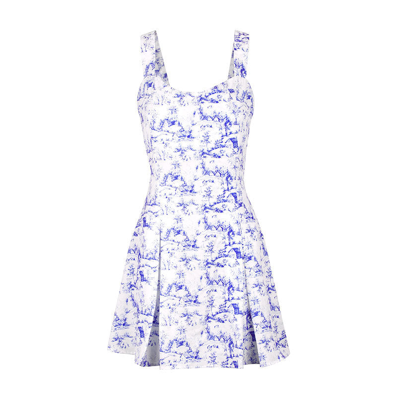 Damen Sommerliches A-Linien Kleid mit floralem Motiv Drune