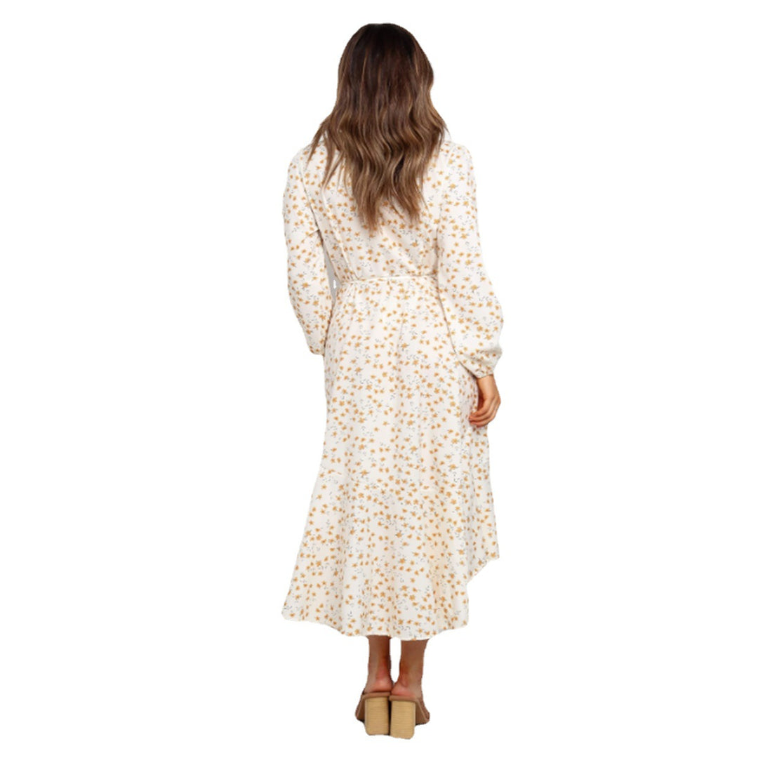 Damen Wickelkleid mit verspieltem Blumendruck und fließendem Rock Drune