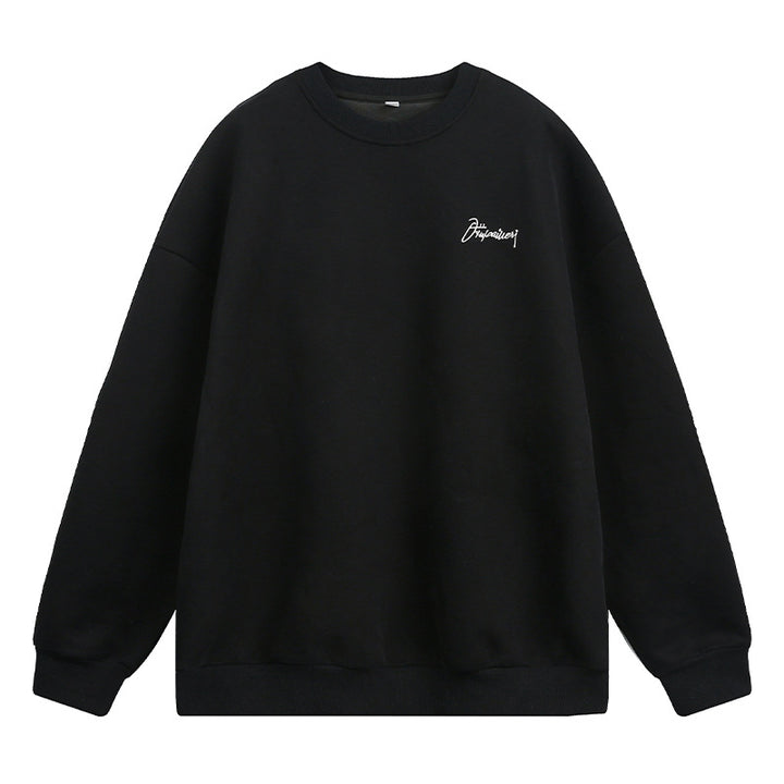 Unisex Oversize Sweatshirt mit Rundhalsausschnitt und dezenter Script-Stickerei Drune