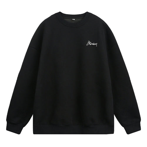 Unisex Oversize Sweatshirt mit Rundhalsausschnitt und dezenter Script-Stickerei Drune