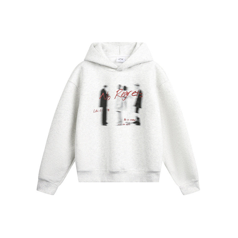 Unisex Kapuzenpullover im Oversize-Schnitt mit verschwommenem Figur-Grafikprint Drune