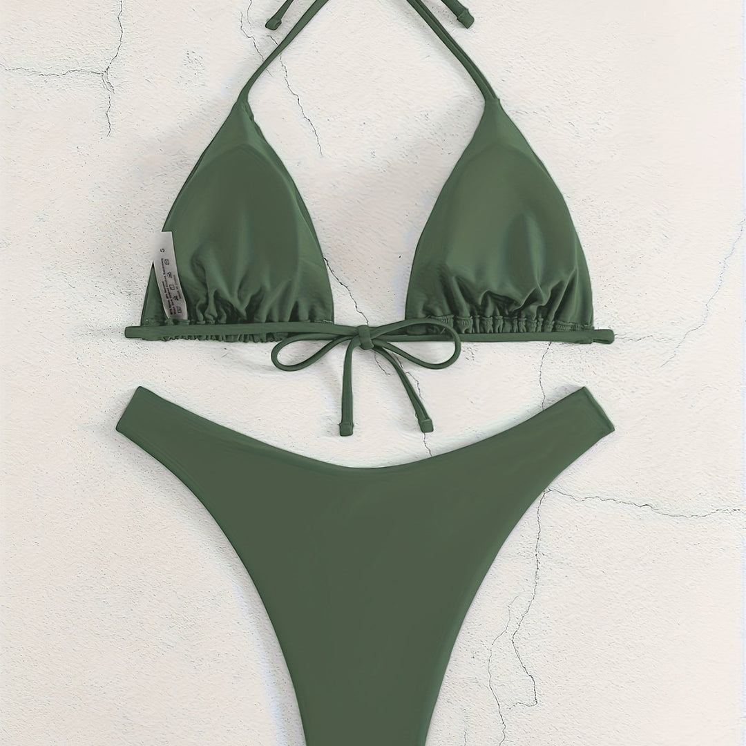 Damen Triangel-Bikini-Set mit gerafftem Design Drune