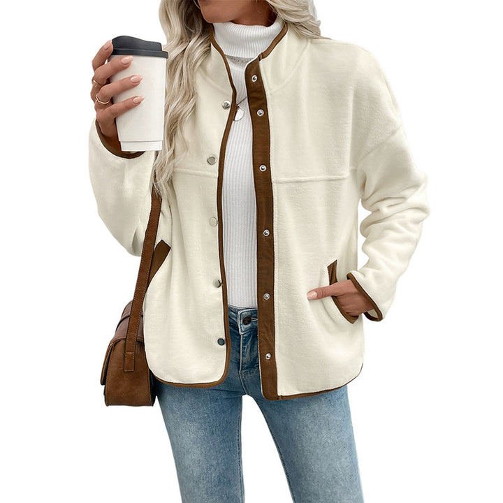 Damen Kuschelige Damenjacke mit kontrastierenden Details Drune