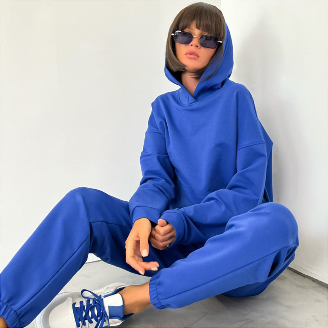 Damen Hoodie- und Jogginghose-Set mit elastischem Bund und lässigem Schnitt