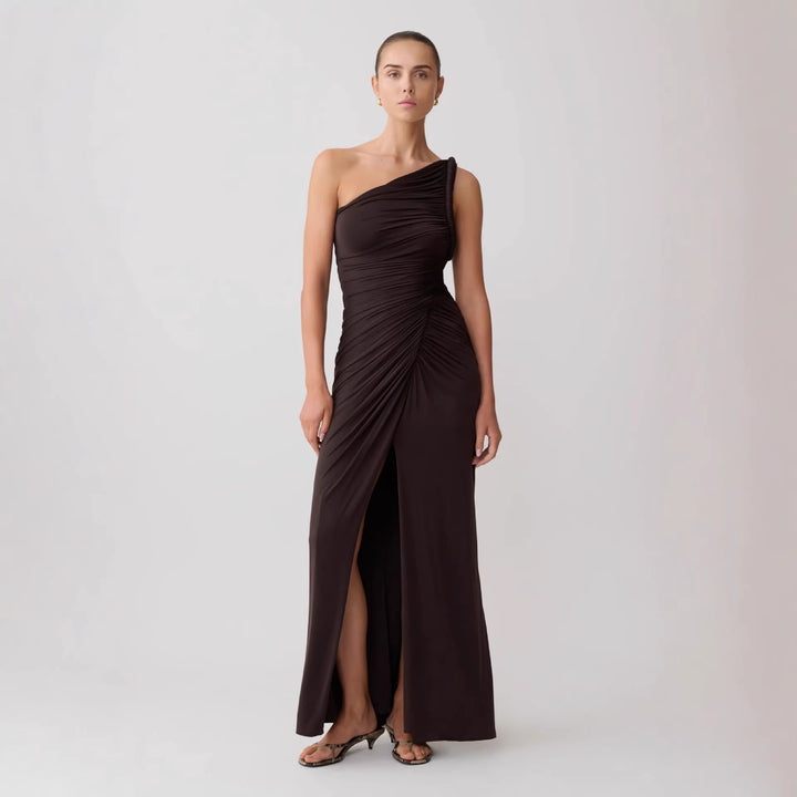 Damen Elegantes Wickelkleid mit asymmetrischem Schnitt Drune