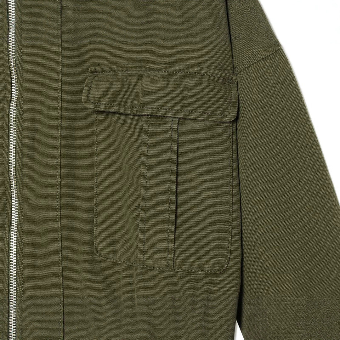 Damen kurze Utility-Jacke mit Reißverschluss, aufgesetzten Brusttaschen und Taillenzug Drune