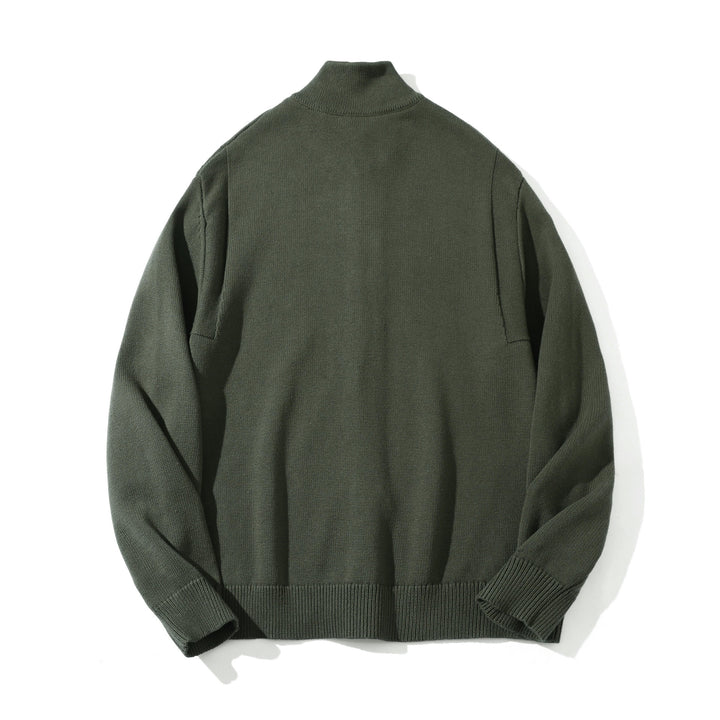 Herren Strick-Cardigan mit hochgeschlossenem Kragen und durchgehender Knopfleiste Drune
