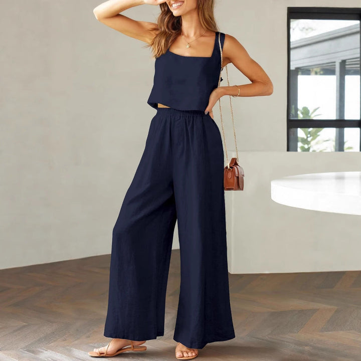 Damen luftiges Zwei-teiliges Ensemble mit lockerem Schnitt Drune