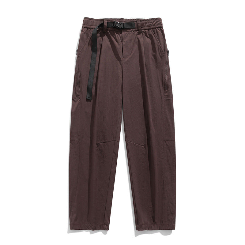 Herren Leichte Tech-Cargo-Hose mit elastischem Bund, Seitenzippern & Schnellverschluss-Gürtel Drune