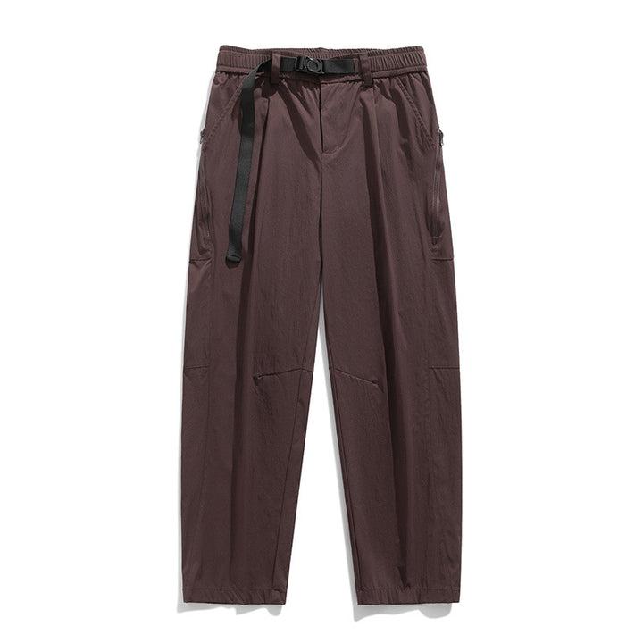 Herren Leichte Tech-Cargo-Hose mit elastischem Bund, Seitenzippern & Schnellverschluss-Gürtel Drune
