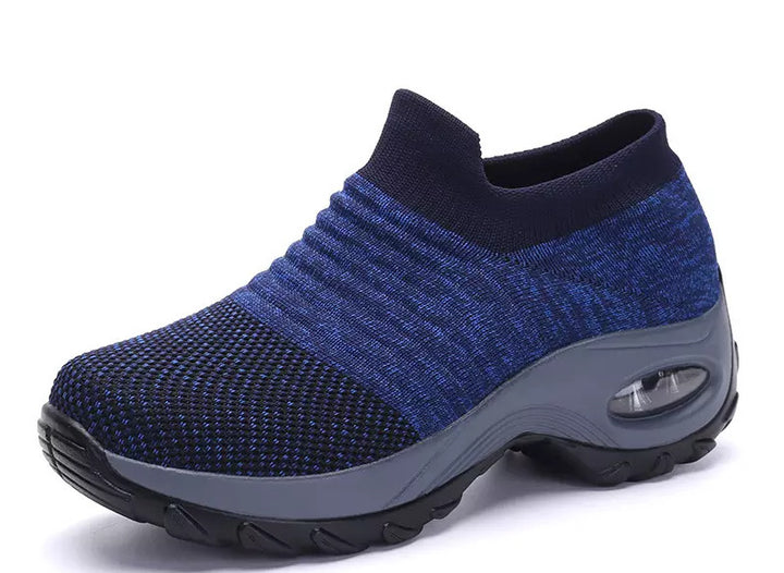 Damen gestrickter Slip-On Sportsneaker mit luftgepolsterter Zwischensohle Drune