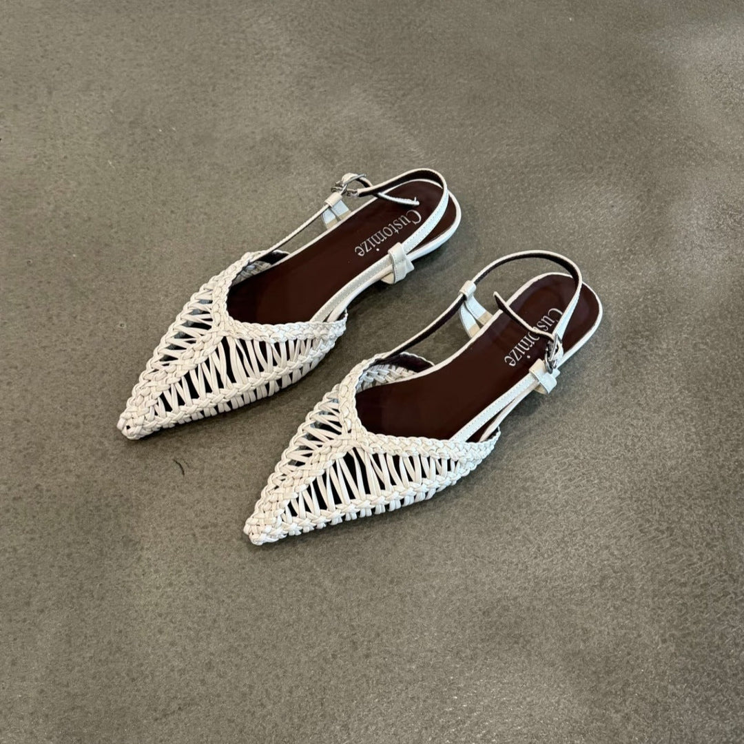 Damen Slingback Sandalen mit raffiniertem geflochtenem Design und komfortablem Fußbett Drune
