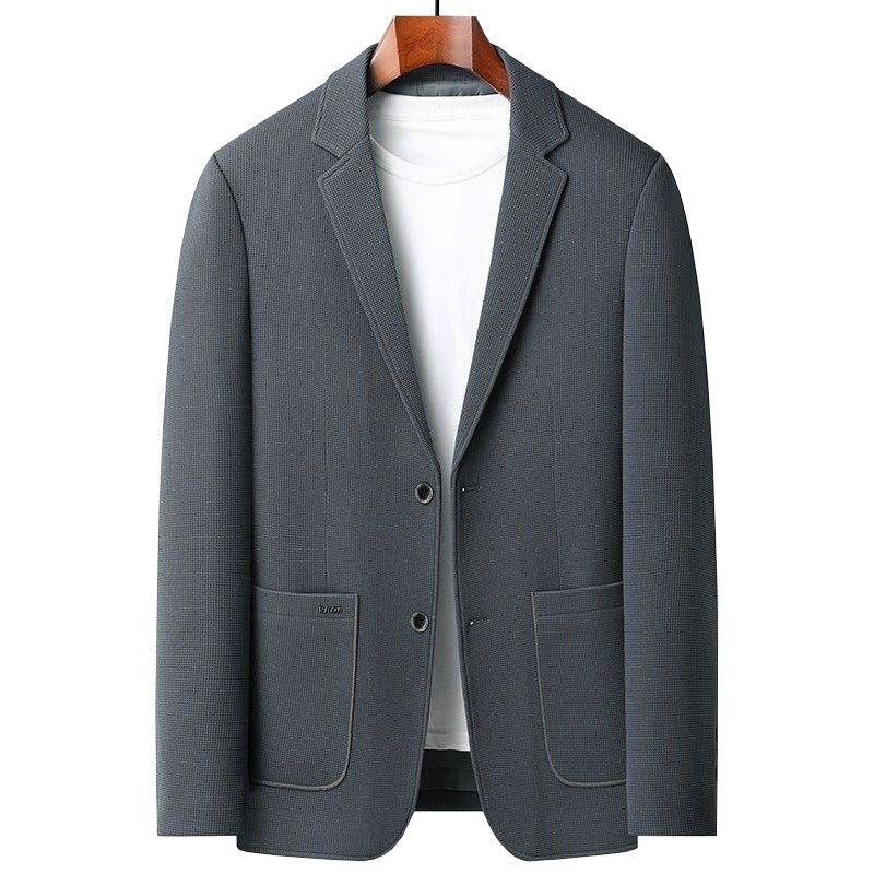 Herren Casual-Sakko mit unstrukturierter Silhouette, Waffelstruktur und aufgesetzten Taschen Drune