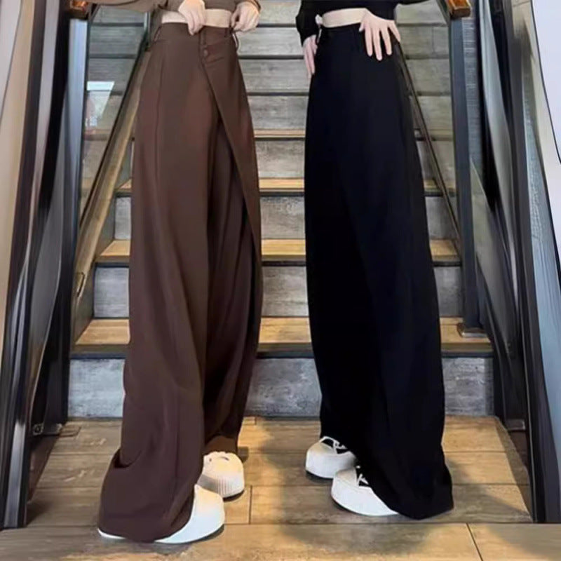 Damen weite Palazzo-Hose mit asymmetrischem Schnitt Drune