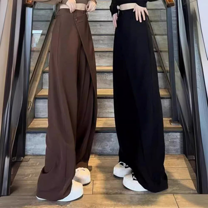 Damen weite Palazzo-Hose mit asymmetrischem Schnitt Drune