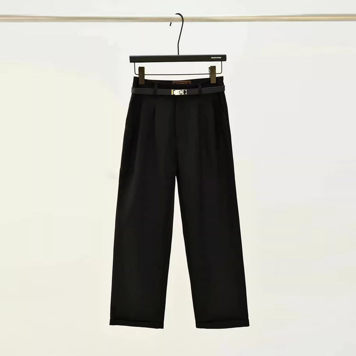 Damen weite Stoffhose mit eleganten Falten Drune