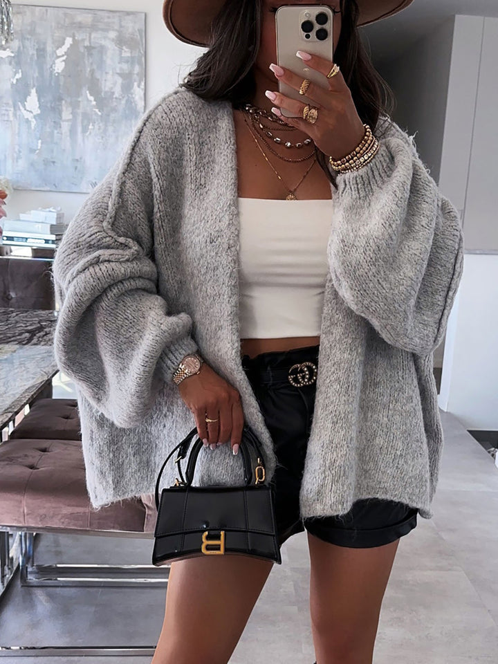 Damen Strickjacke mit oversize Schnitt und voluminösen Ärmeln Drune