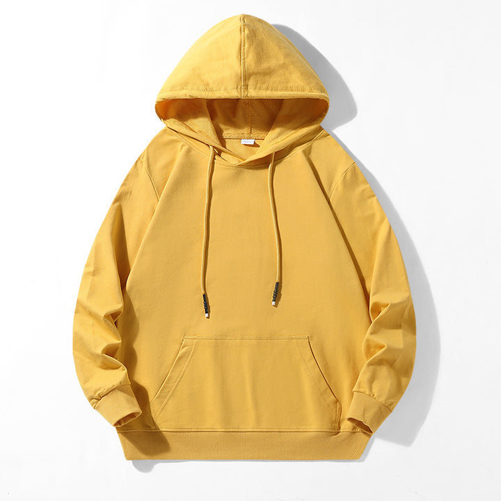 Unisex Oversize Kapuzenpullover aus schwerem Baumwollfleece mit Kängurutasche und verstellbarem Tunnelzug Drune