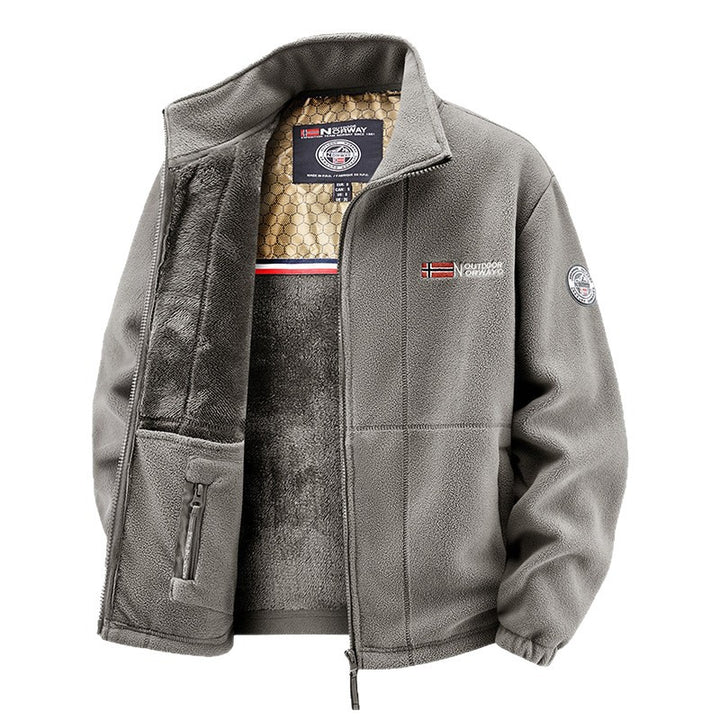 Damen Thermo-Fleecejacke mit wärmendem Teddyfutter, Stehkragen und Reißverschlusstaschen Drune
