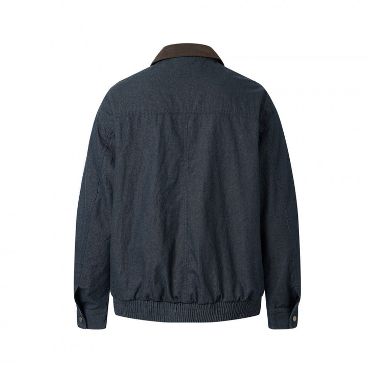 Herren Kurzblouson aus Canvas mit Cordkragen, Brustreißverschluss und elastischem Saum Drune