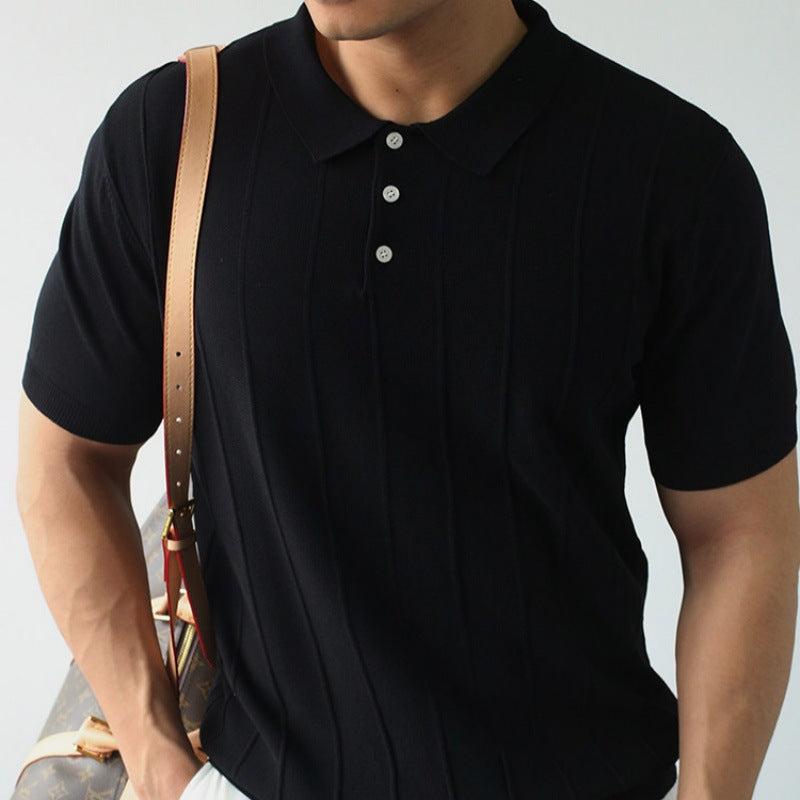 Herren Kurzarm Poloshirt mit Struktur Drune
