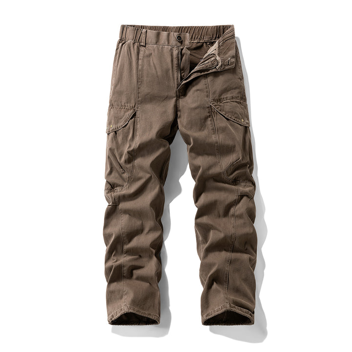 Herren Cargo-Hose im Utility-Look mit elastischem Bund und Knieabnähern Drune