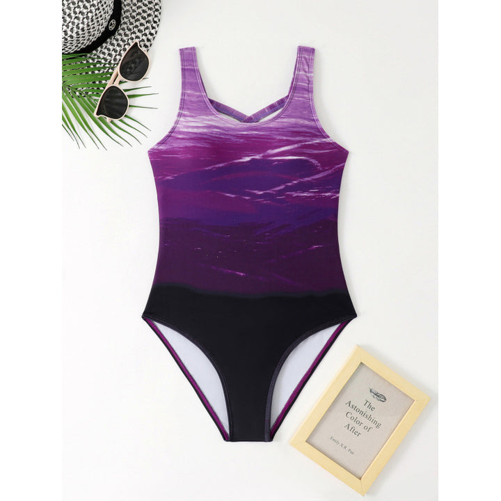 Damen Sportlicher Schwimmanzug mit elegantem Farbverlauf Drune