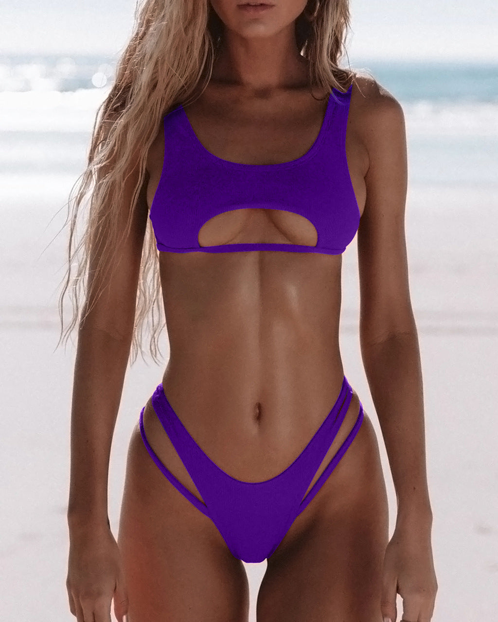 Damen Extravagantes Badeoberteil mit Cut-Outs Drune